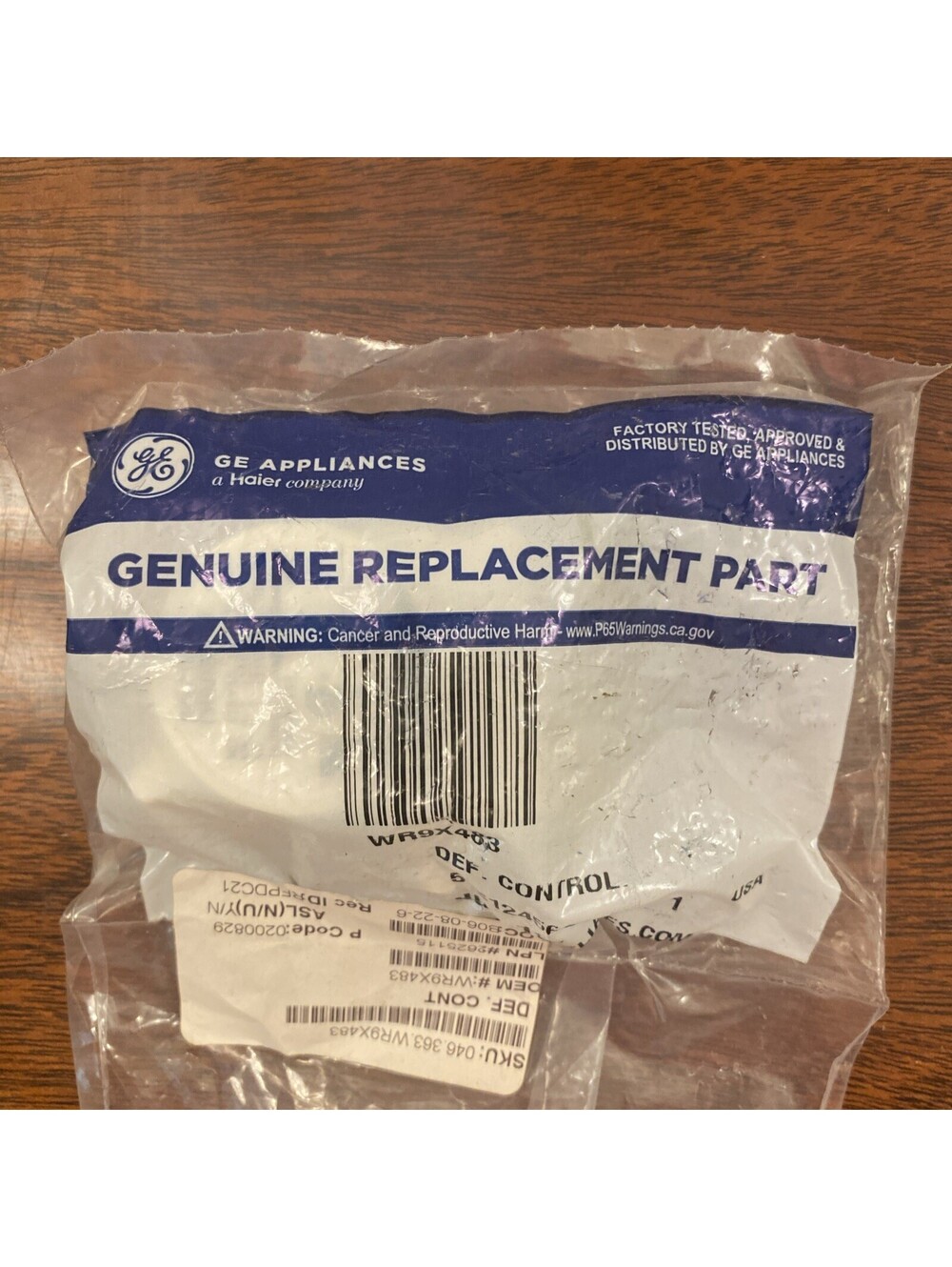 WR9X483 GE Genuine Replacement Part
